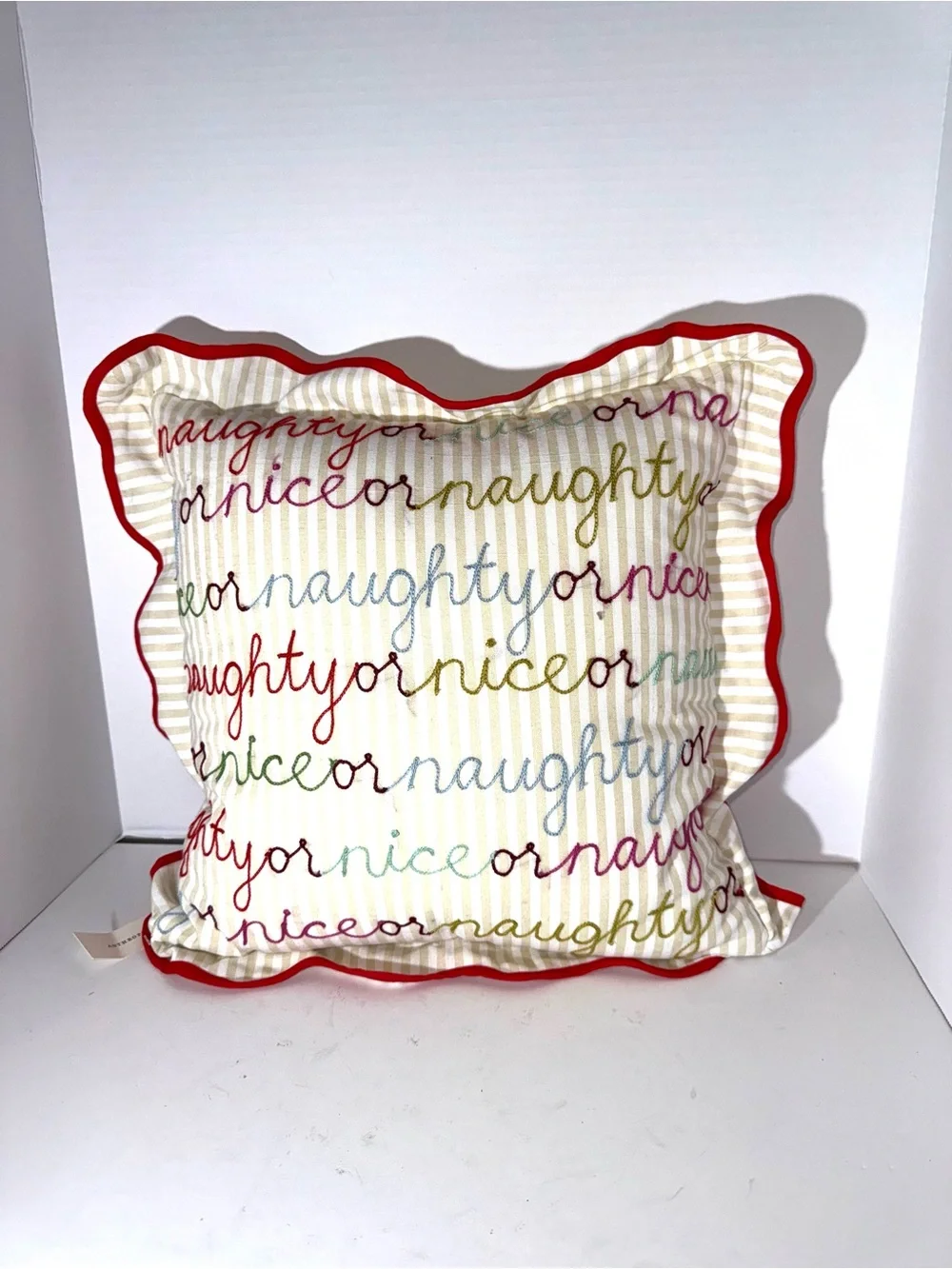Anthropologie Marlise embroidered Holiday Pillow